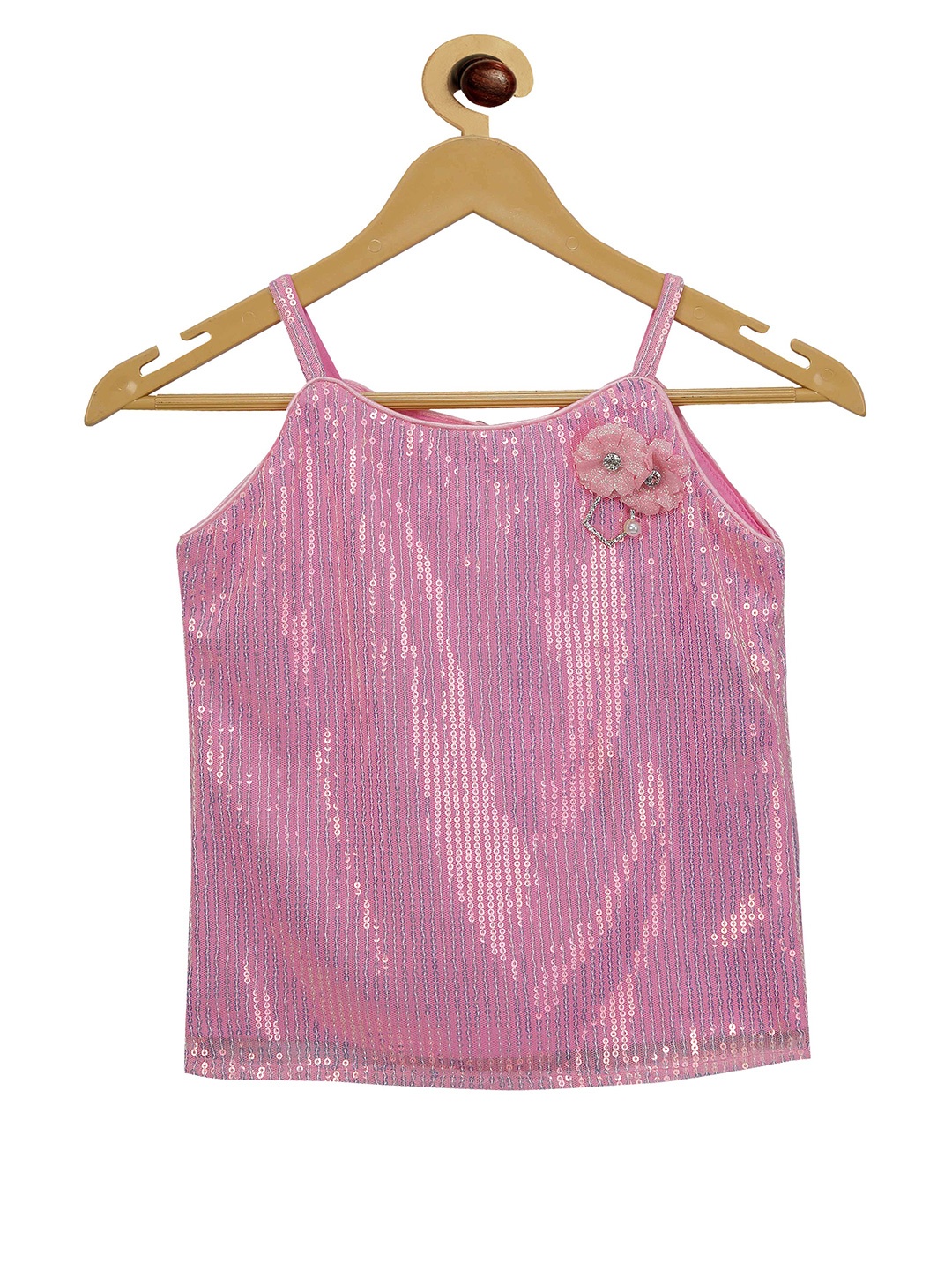 

Tiny Girl Pink & wild orchid Embellished Top