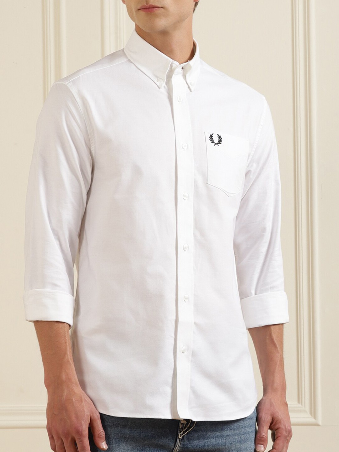 

Fred Perry Men White Casual Shirt
