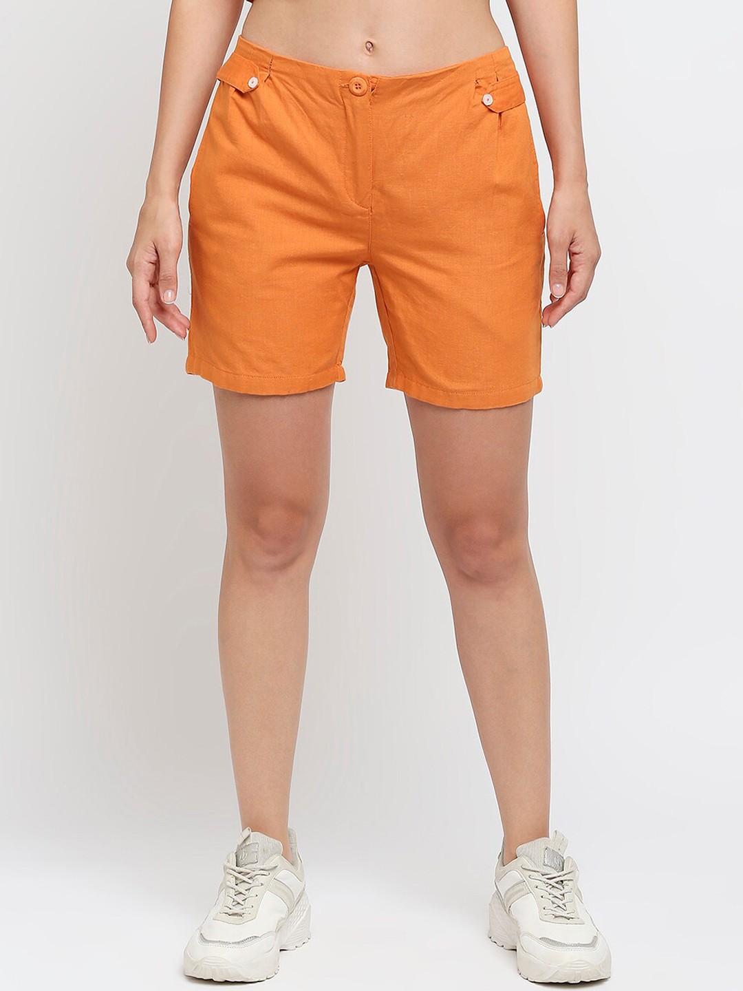 

MOD ECRU Women Orange Slim Fit Shorts
