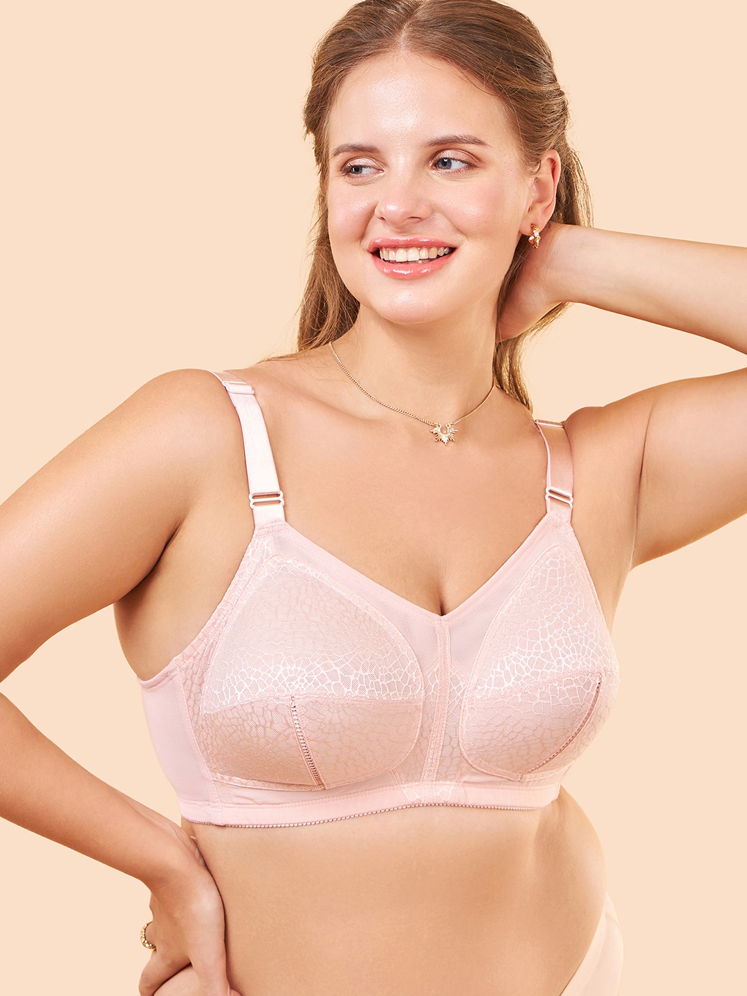 

Enamor Body Transform Ultimate Curve Support Non Padded Bra, Pink