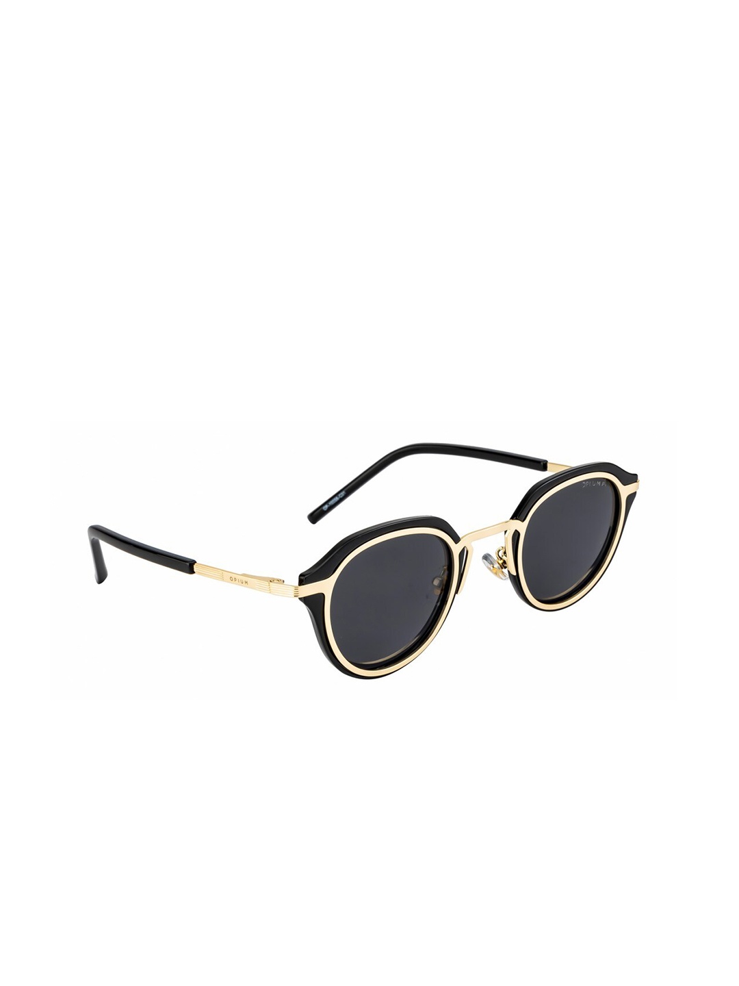 

OPIUM Unisex Grey Lens & Gold-Toned Round Sunglasses with Polarised and UV Protected Lens