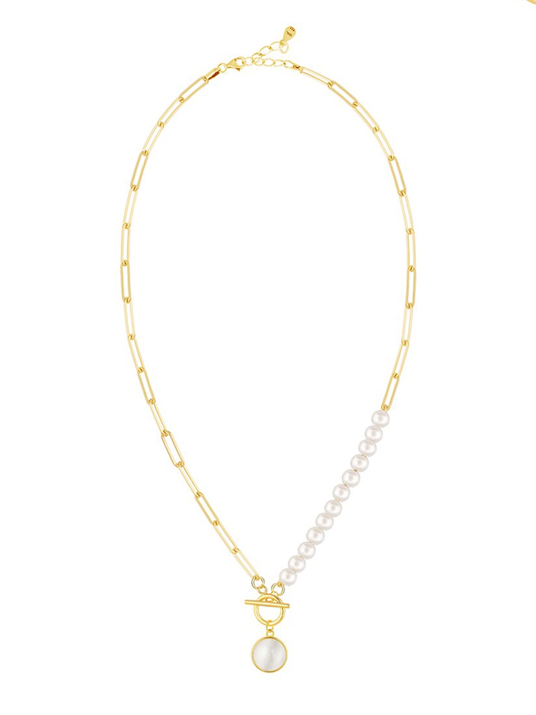 

GIVA 925 Sterling Silver Gold-Toned & White Sterling Silver Gold-Plated Necklace