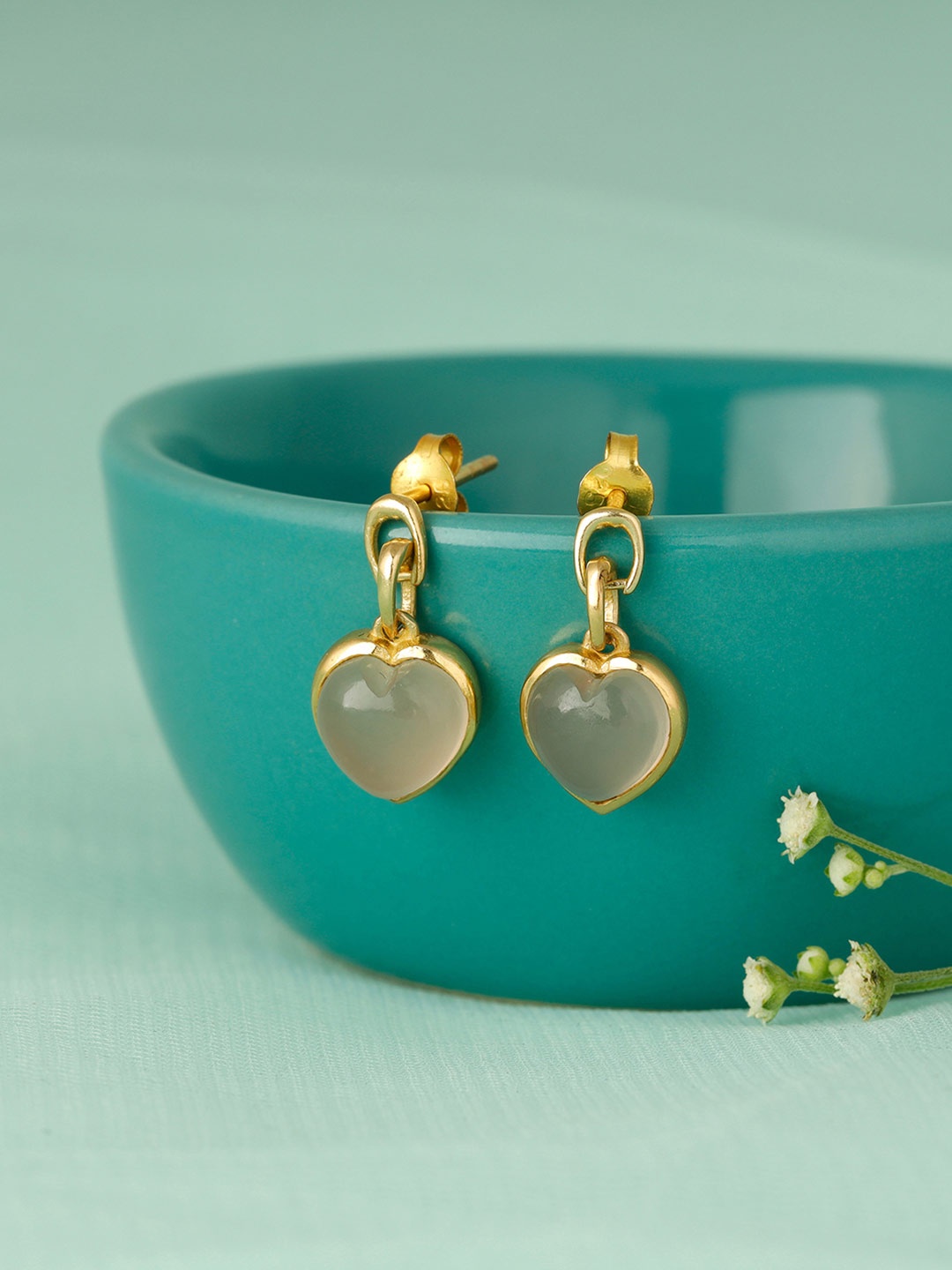 

GIVA 925 Sterling Silver 18K Gold Plated Peaches & Heart Earrings