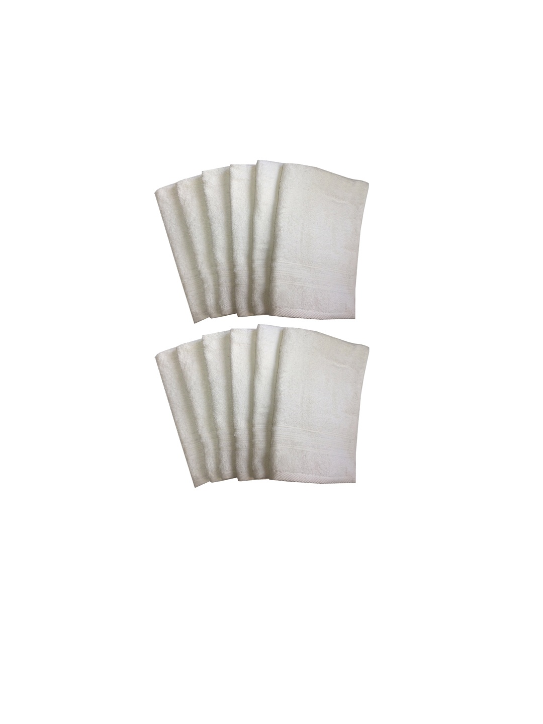 

Lushomes Set Of 12 White Solid 450 GSM Cotton Hand Towels