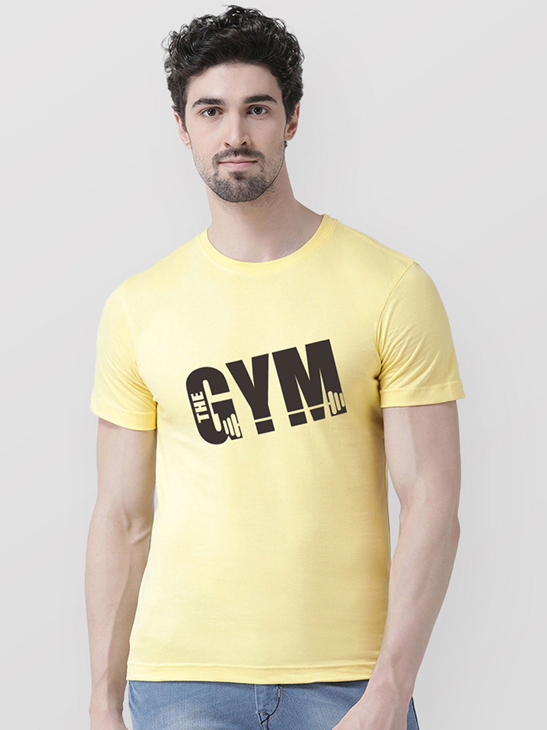 

Friskers Men Yellow Typography Printed Applique T-shirt