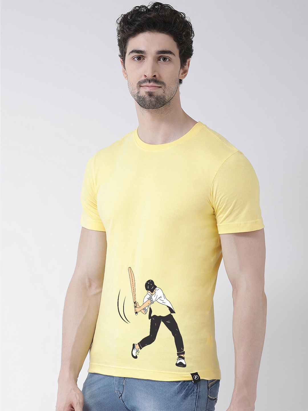 

Friskers Men Yellow Typography Printed T-shirt