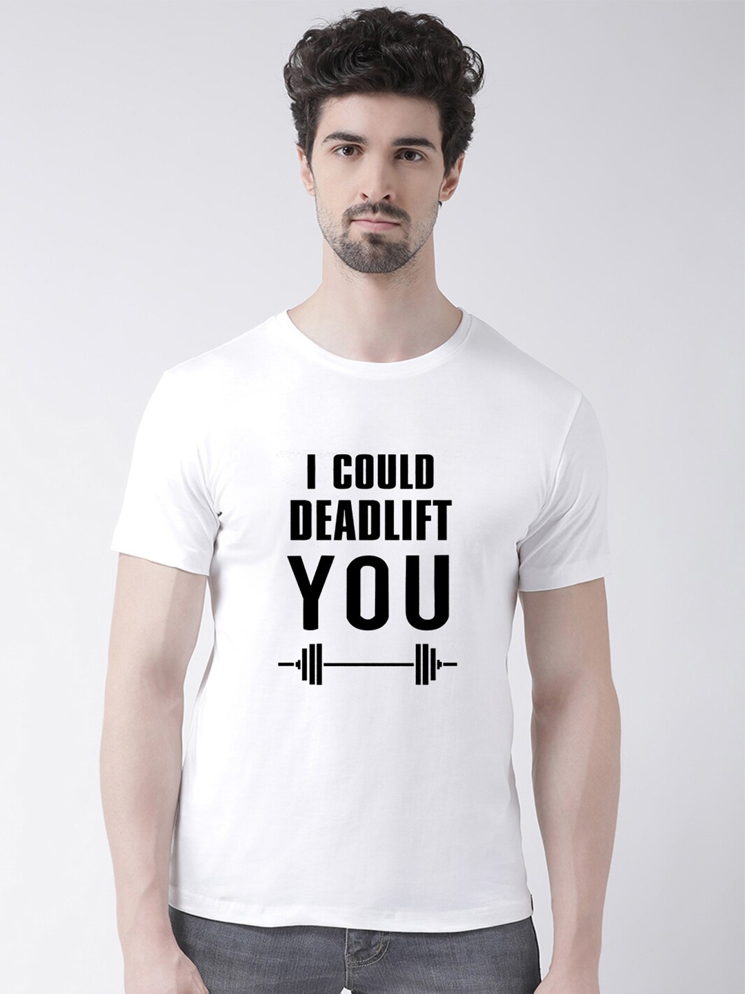 

Friskers Men White Typography Printed Applique T-shirt