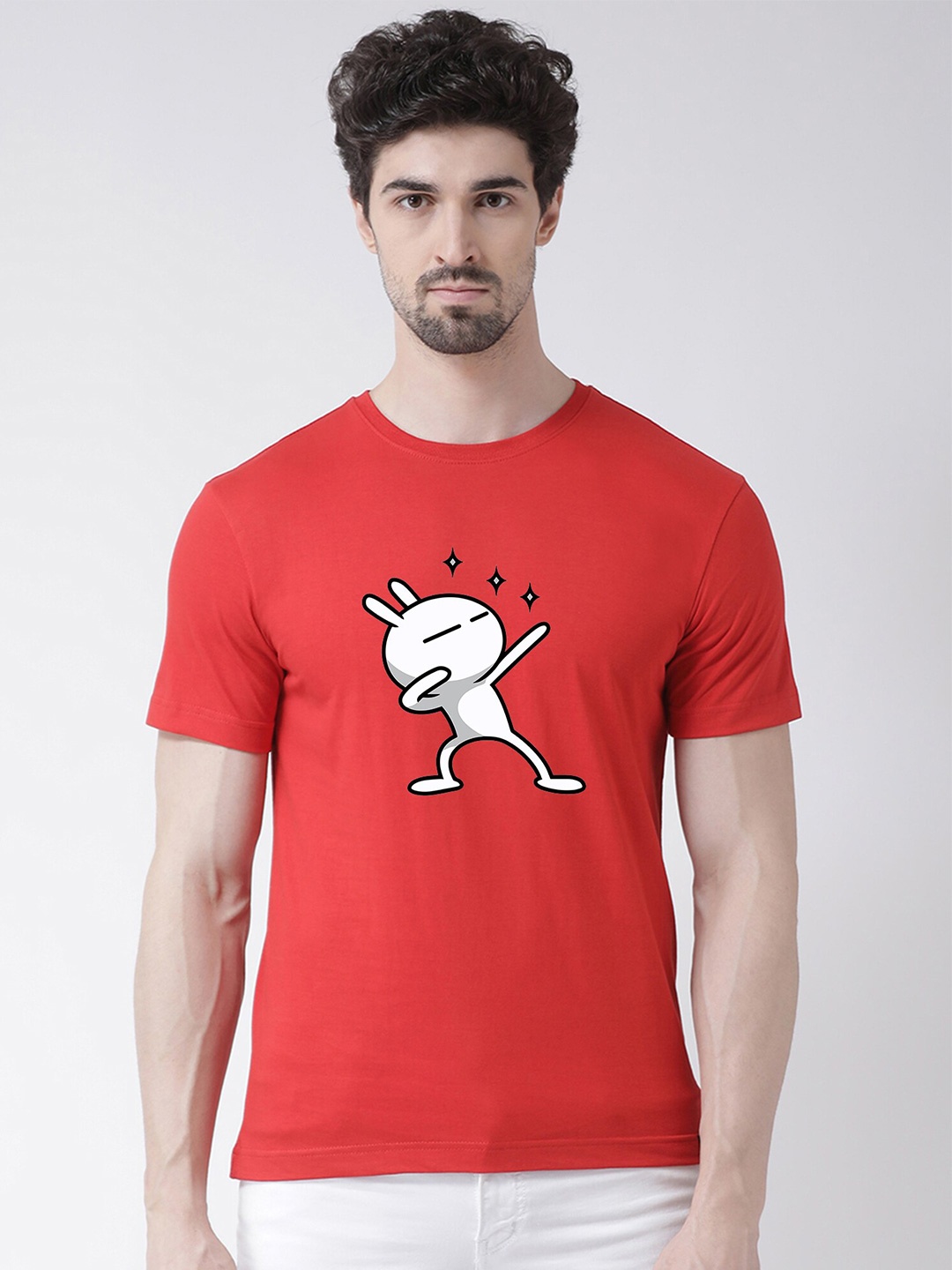 

Friskers Men Red Printed T-shirt