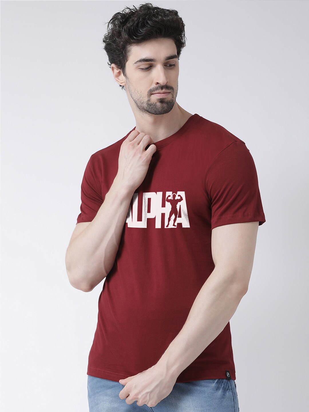 

Friskers Men Maroon Typography Printed Applique T-shirt