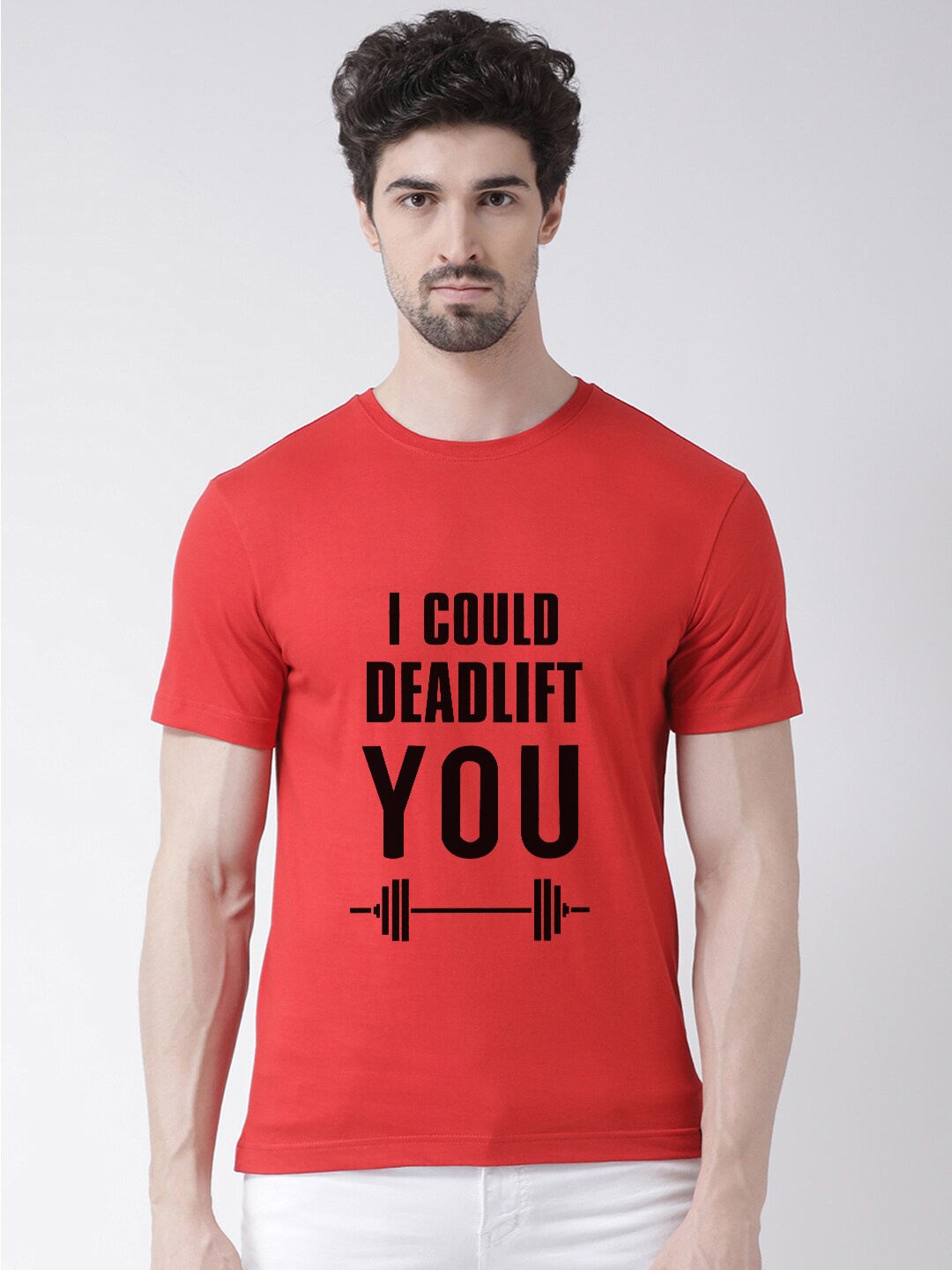 

Friskers Men Red Typography Printed Applique T-shirt
