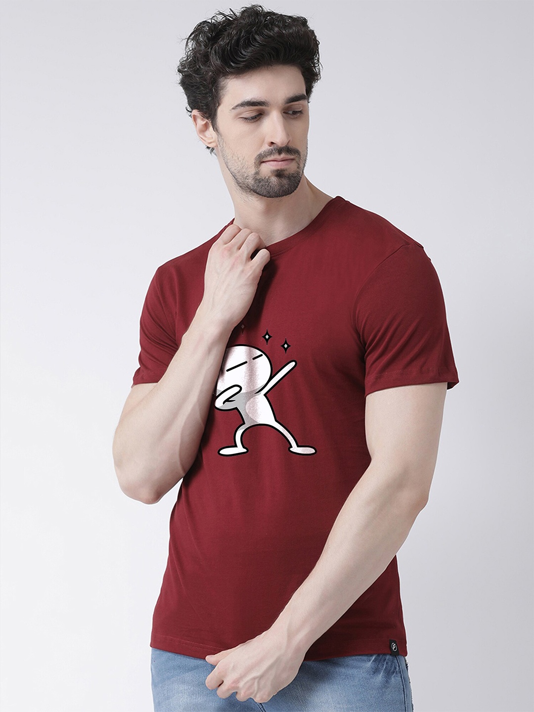 

Friskers Men Maroon Printed T-shirt
