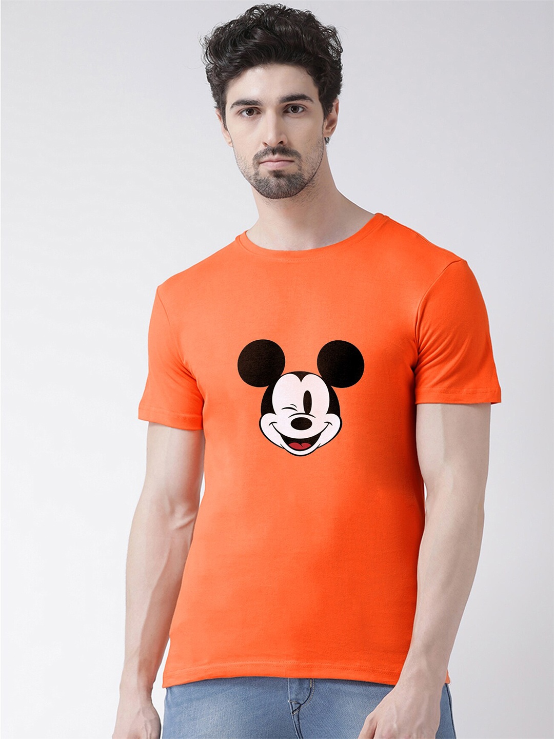 

Friskers Men Orange Typography Printed T-shirt