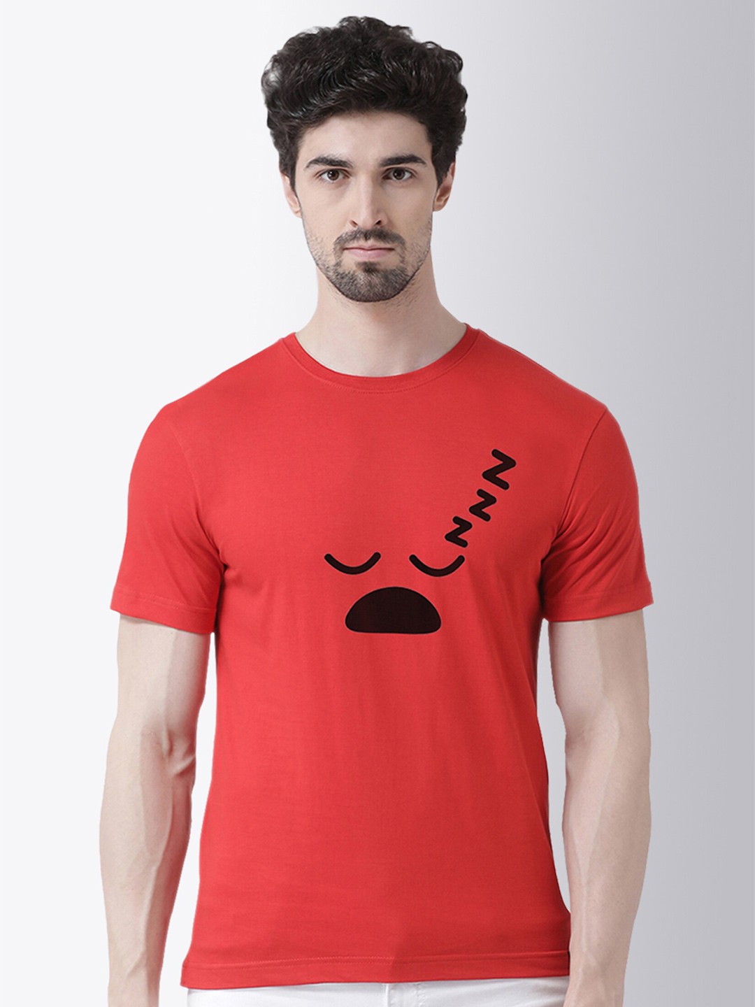

Friskers Men Red Printed T-shirt