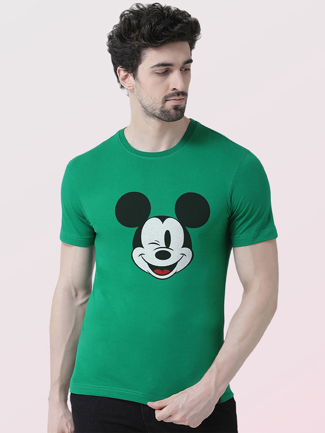

Friskers Men Green & holly green Printed Monochrome T-shirt