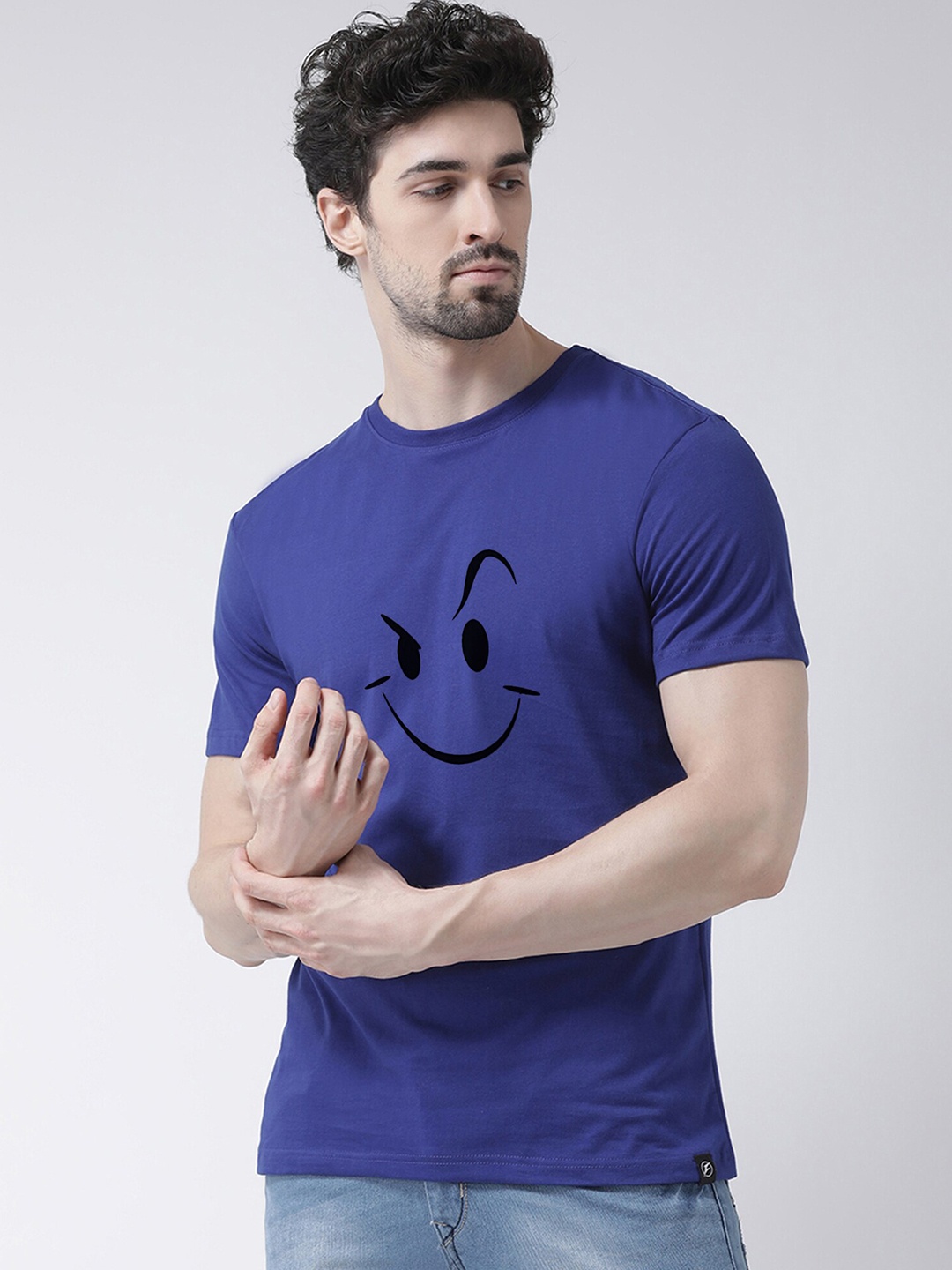 

Friskers Men Blue & dark slate blue Printed T-shirt