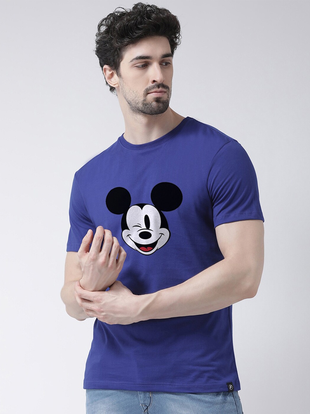 

Friskers Men Blue Printed T-shirt