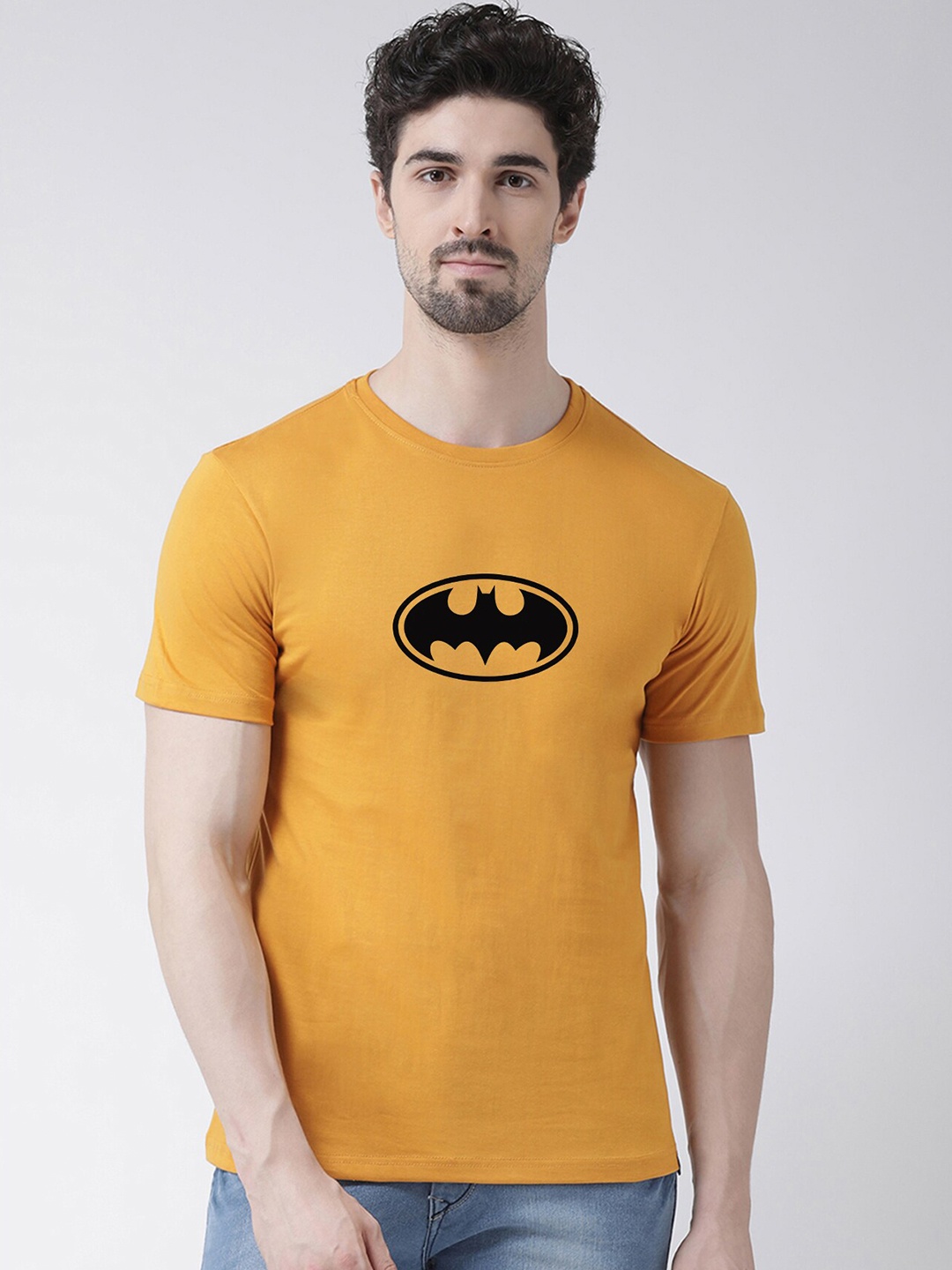

Friskers Men Gold-Toned Printed Applique T-shirt