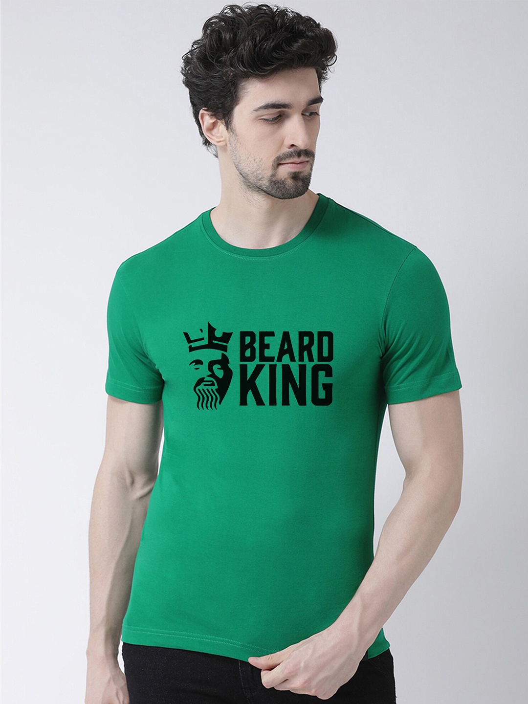 

Friskers Men Green Typography Printed Applique T-shirt