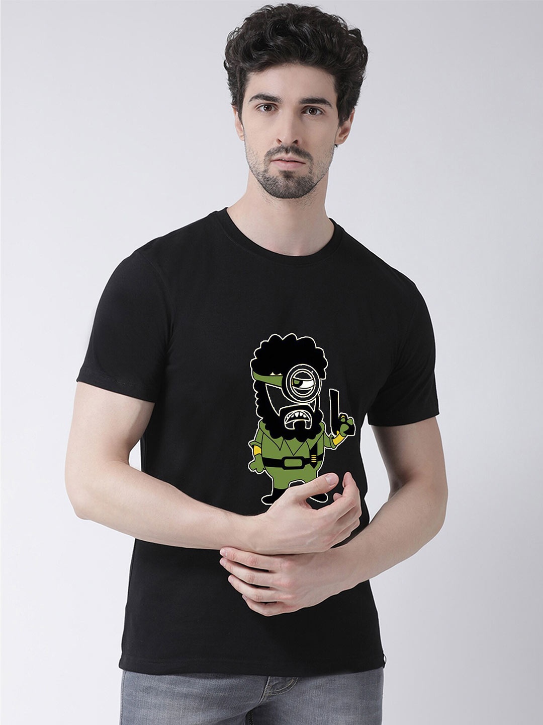 

Friskers Men Black & black chocolate Typography Printed T-shirt