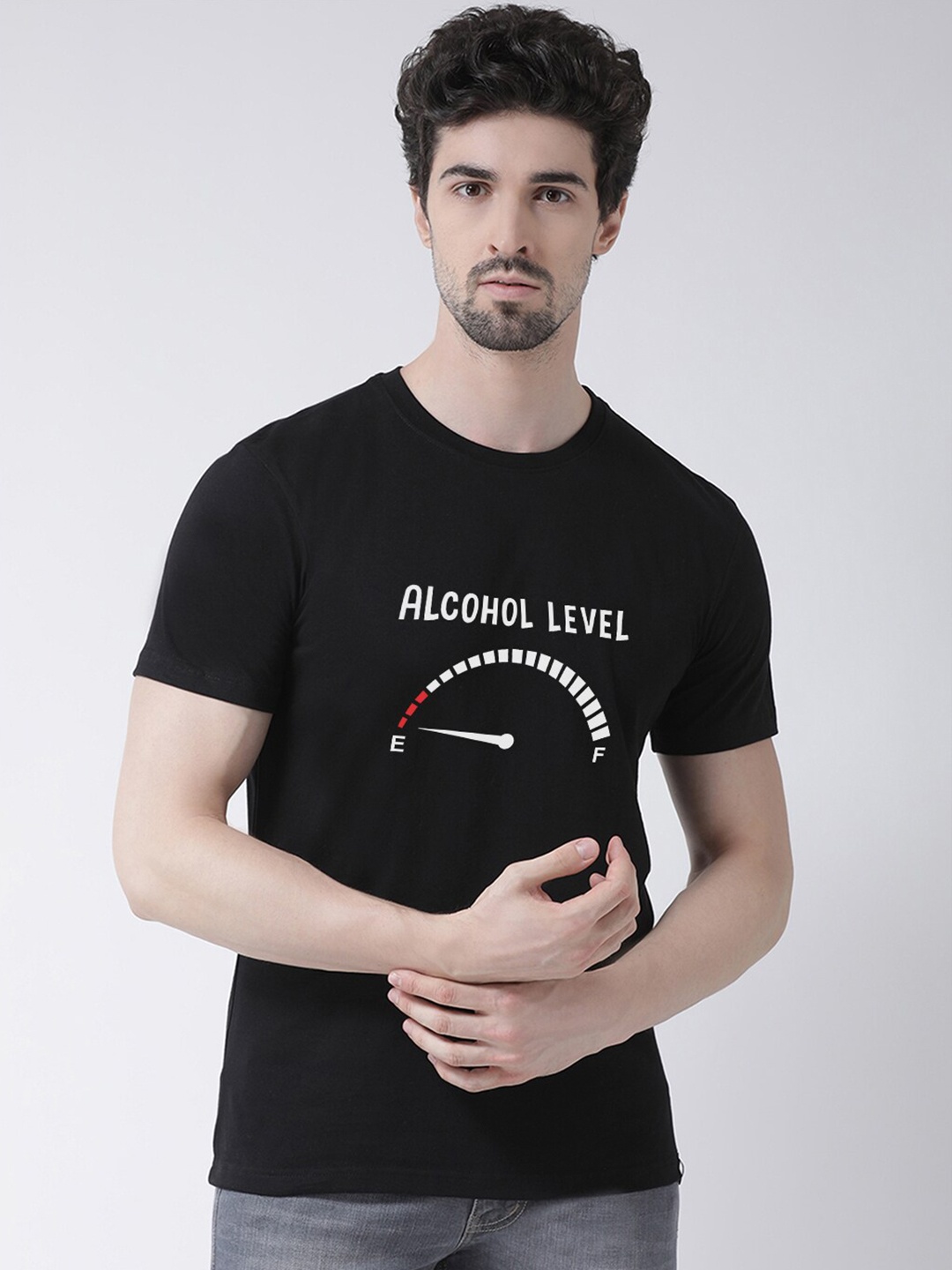 

Friskers Men Black Typography Printed T-shirt