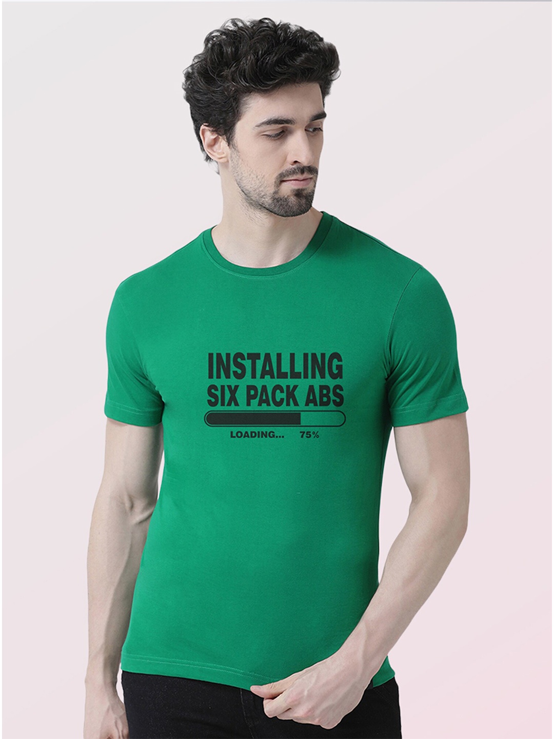 

Friskers Men Green Typography Printed T-shirt