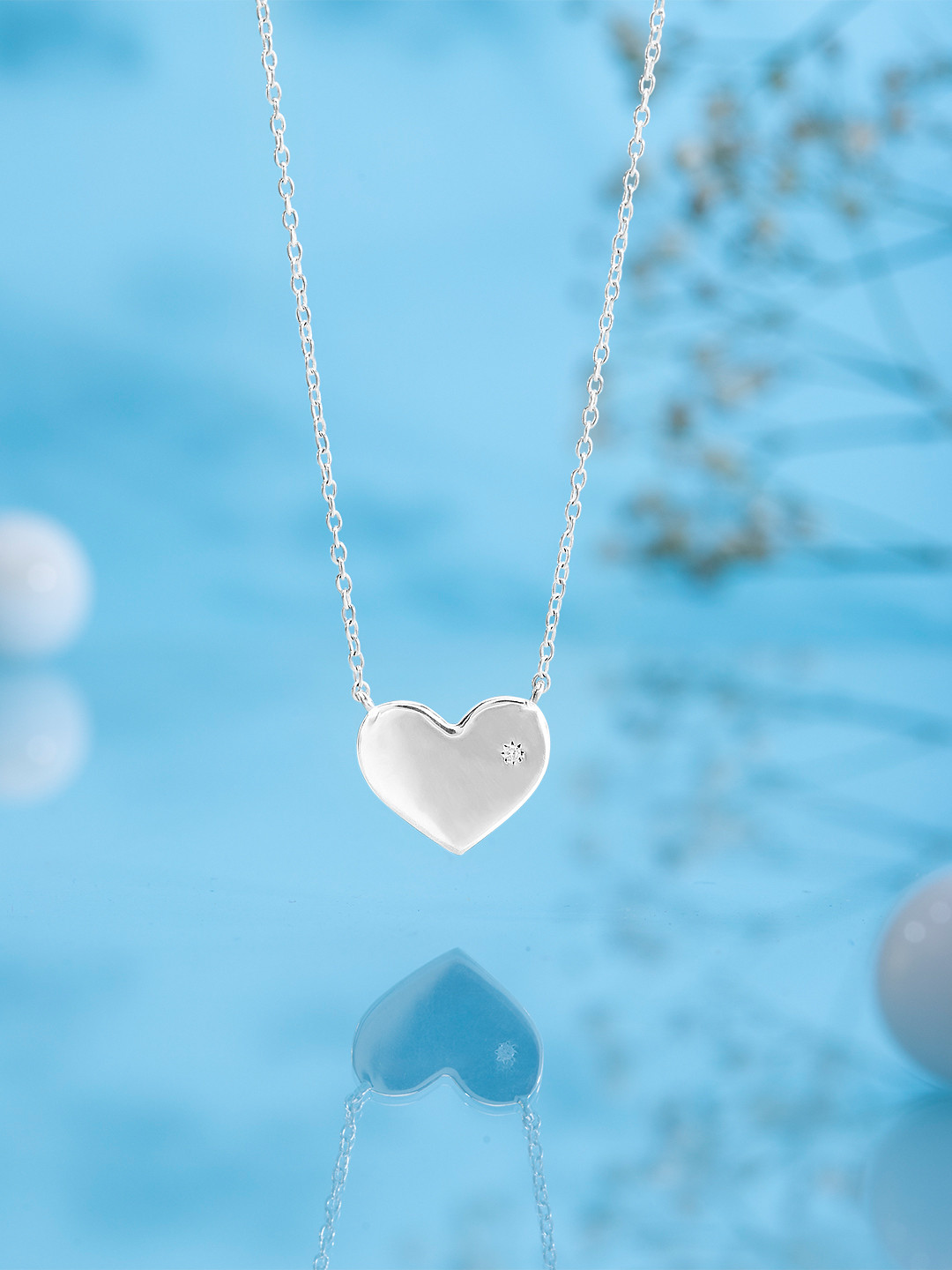 

Rubans 925 Sterling Silver The Silvery Heart Pendant Necklace