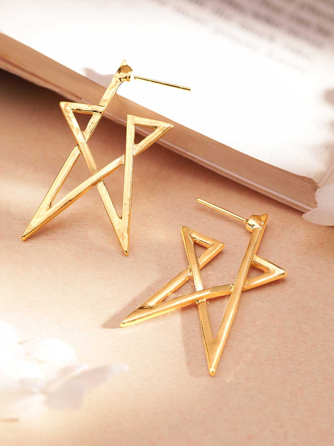 

TOKYO TALKIES X rubans FASHION ACCESSORIES Gold-Toned Star Shaped Drop Earrings