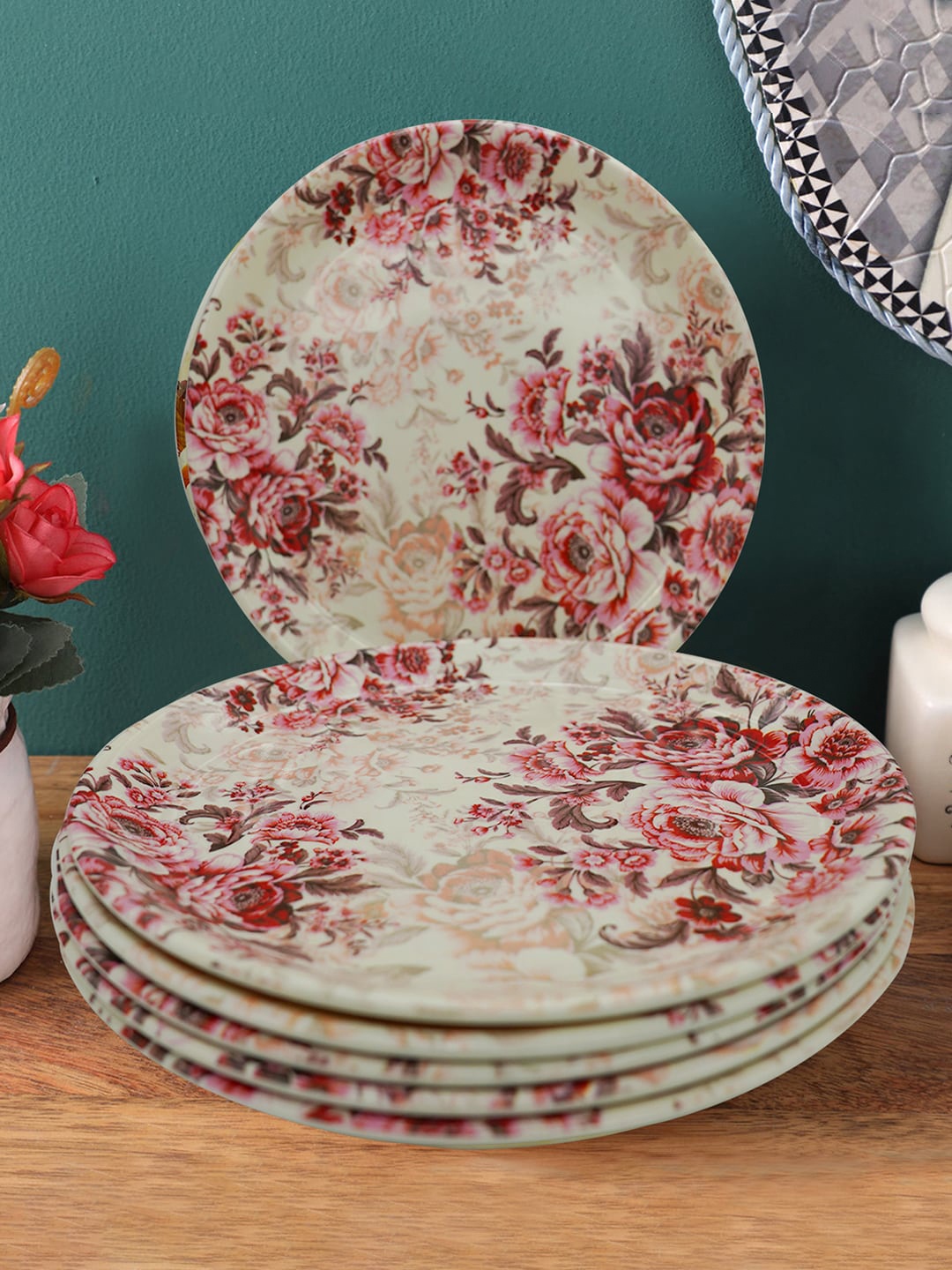 

Gallery99 Pink & Beige 6 Pieces Printed Melamine Glossy Plates