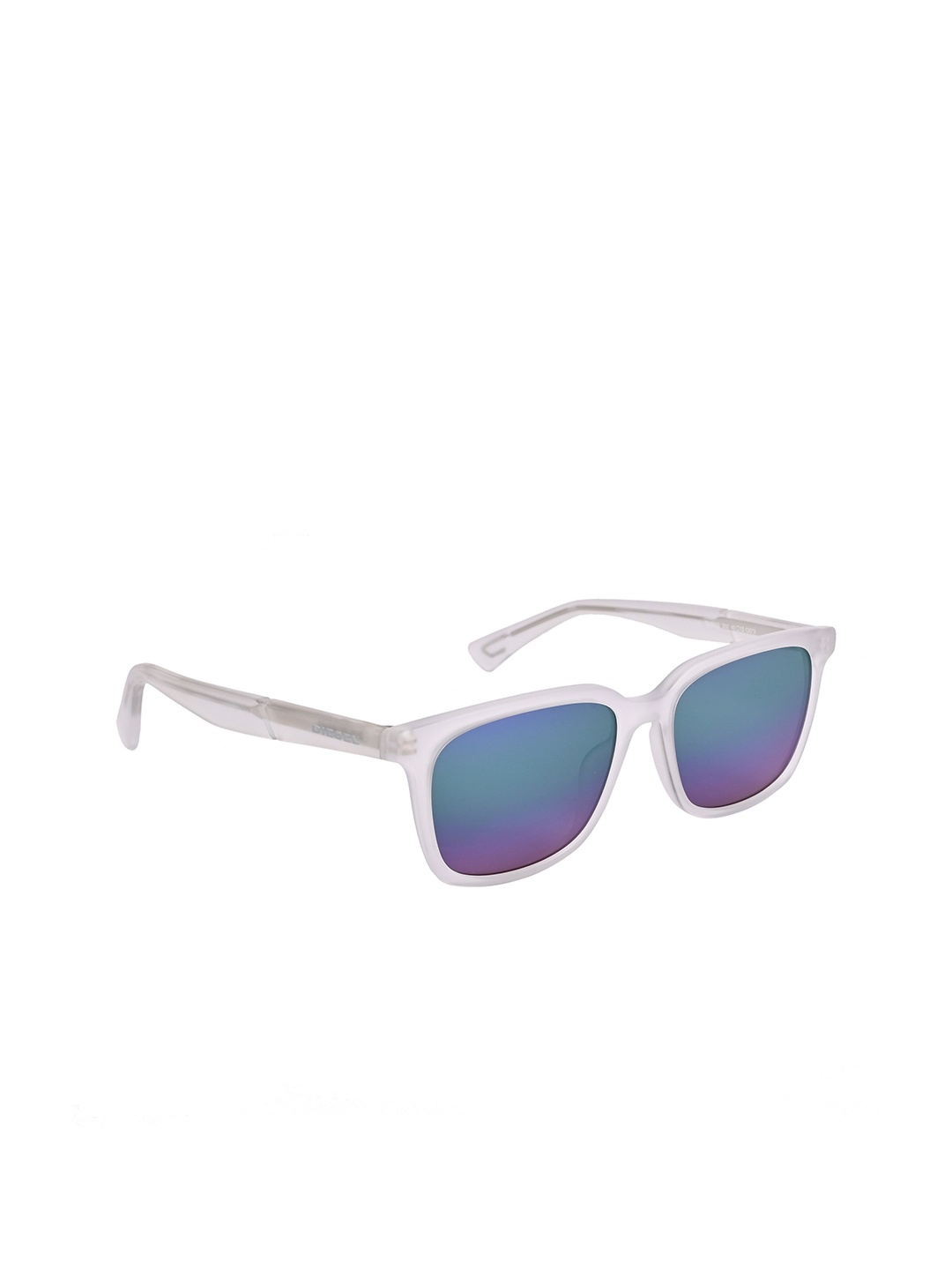 

DIESEL Men Mirrored Lens & White Square Sunglasses with UV Protected Lens
