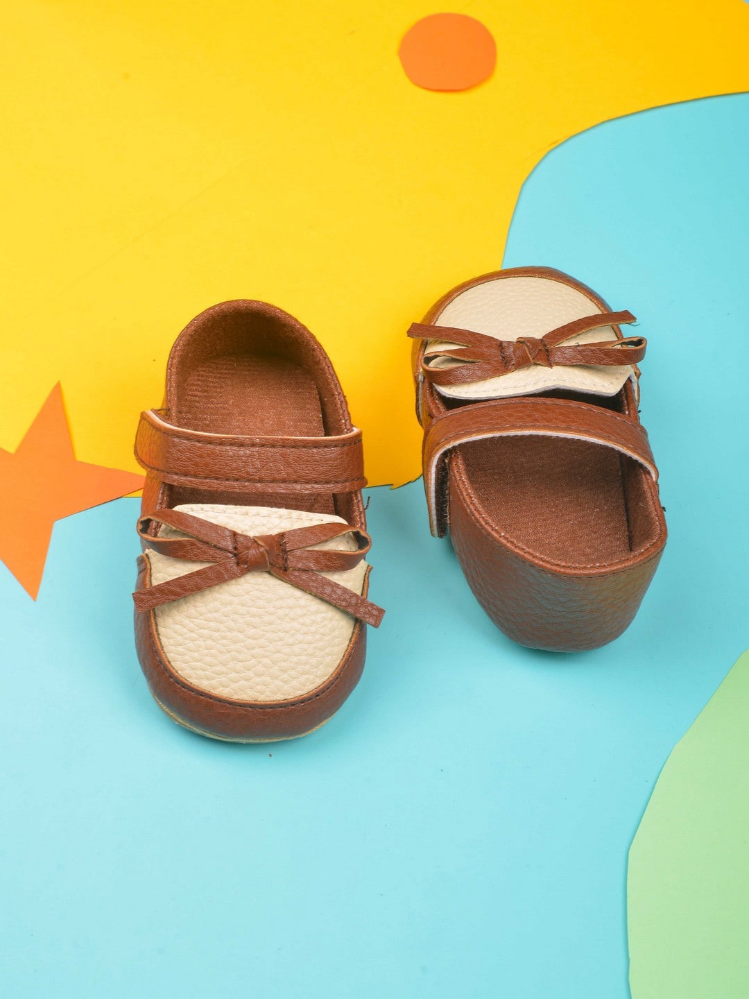 

POPLINS Kids Brown & Cream Printed Cotton Booties