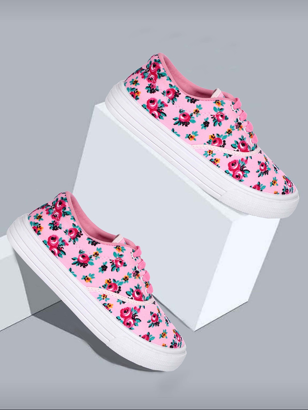 

aadi Women Pink Printed Sneakers