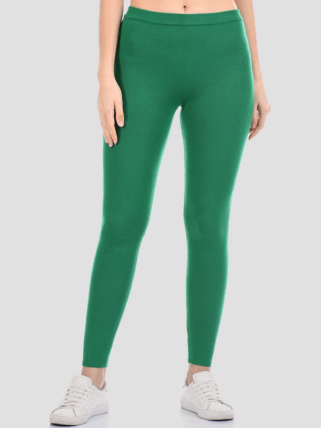 

Madame Women Green Solid Tights