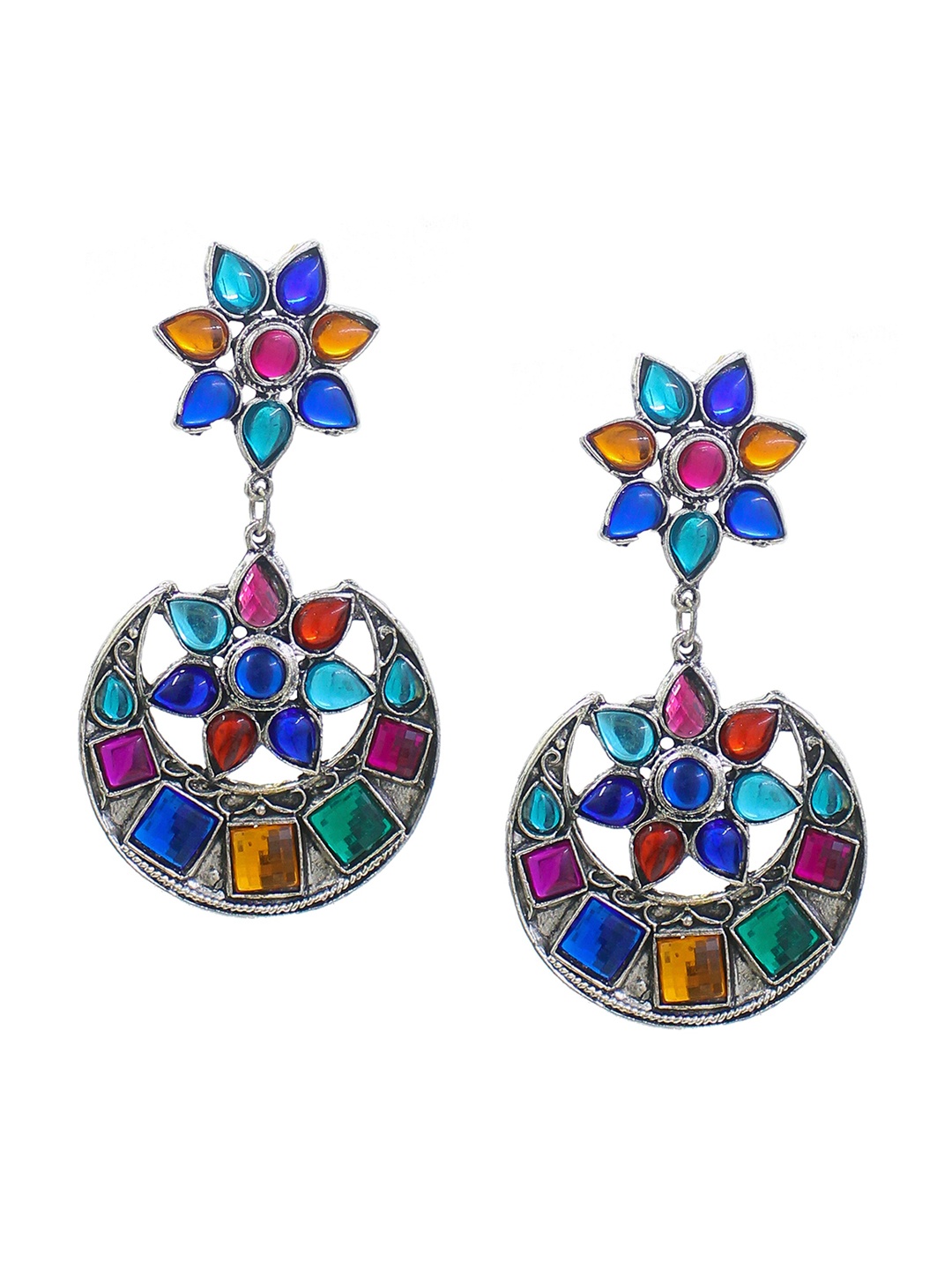 

SAIYONI Multicoloured Contemporary Drop Earrings, Multi