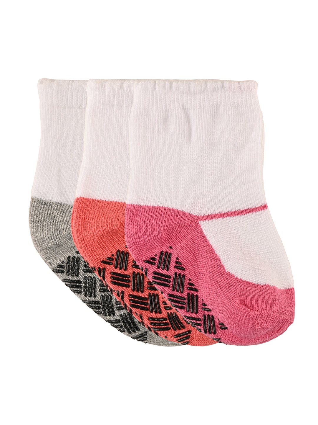 

Nuluv Girls Pack Of 3 Patterned Ankle Length Cotton Socks, Grey