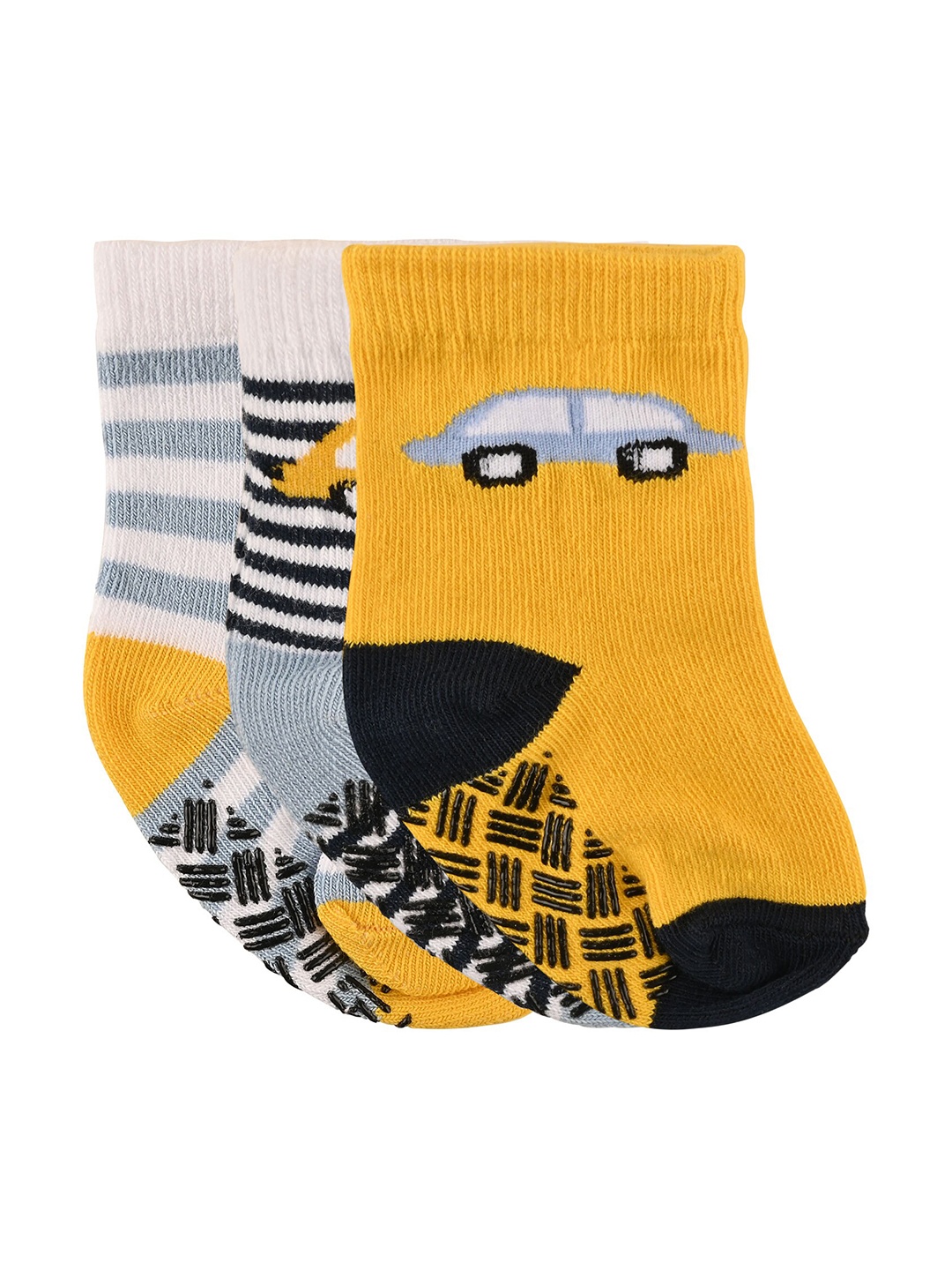 

Nuluv Infant Boys Pack Of 3 Patterned Ankle Length Cotton Socks, White