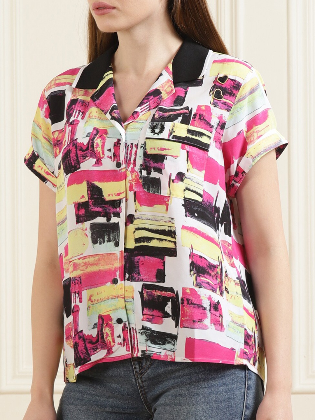 

Fred Perry Women White Printed Formal Shirt
