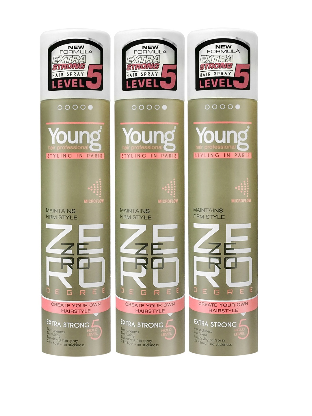 

Young Set Of 3 Hair Profressional Ultra Hold Hairspray, Na