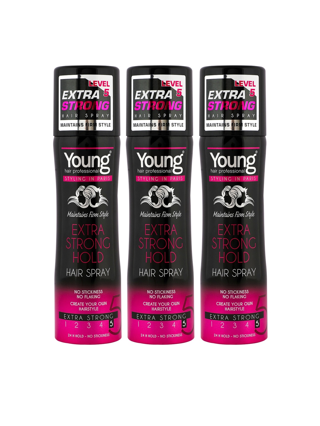 

Young Set Of 3 Hair Profressional Ultra Hold Hairspray, Na