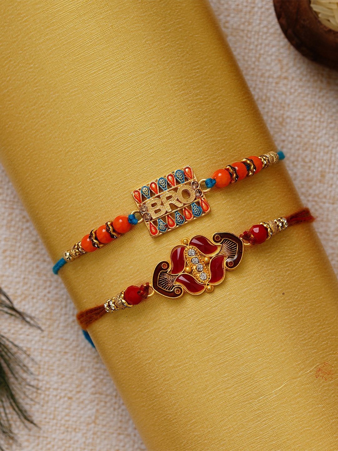 

eCraftIndia Multicolored Pack of 2 Designer Rakhi, Multi