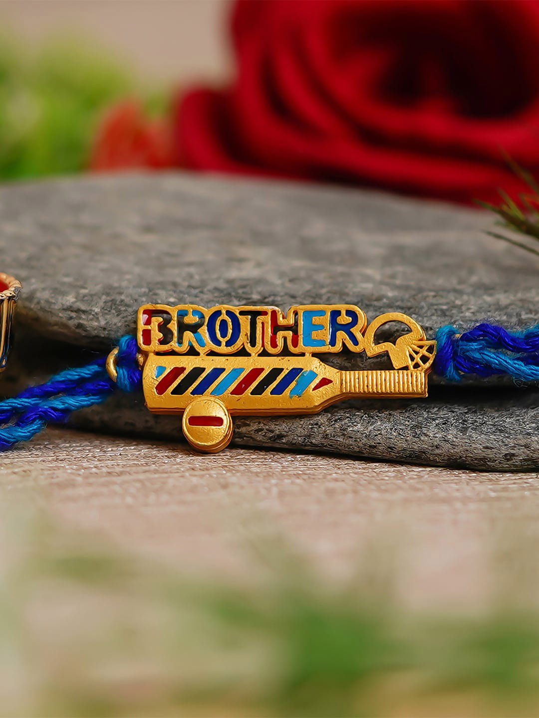 

eCraftIndia Multicolored Brother Studded Thread Rakhi, Multi