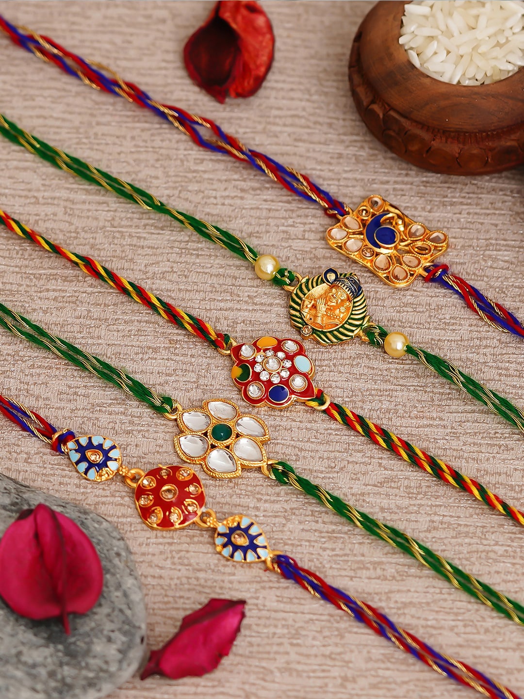 

eCraftIndia Red & Green Rakhi Set