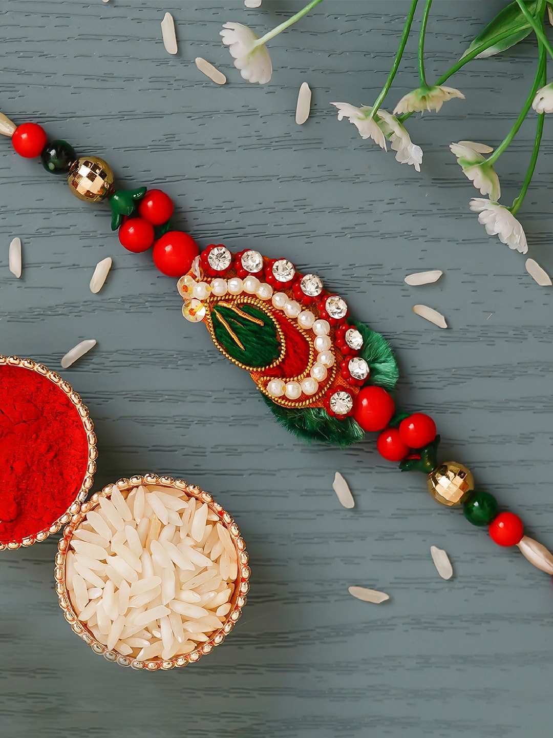 

eCraftIndia Multicolored Designer Thread Rakhi, Multi