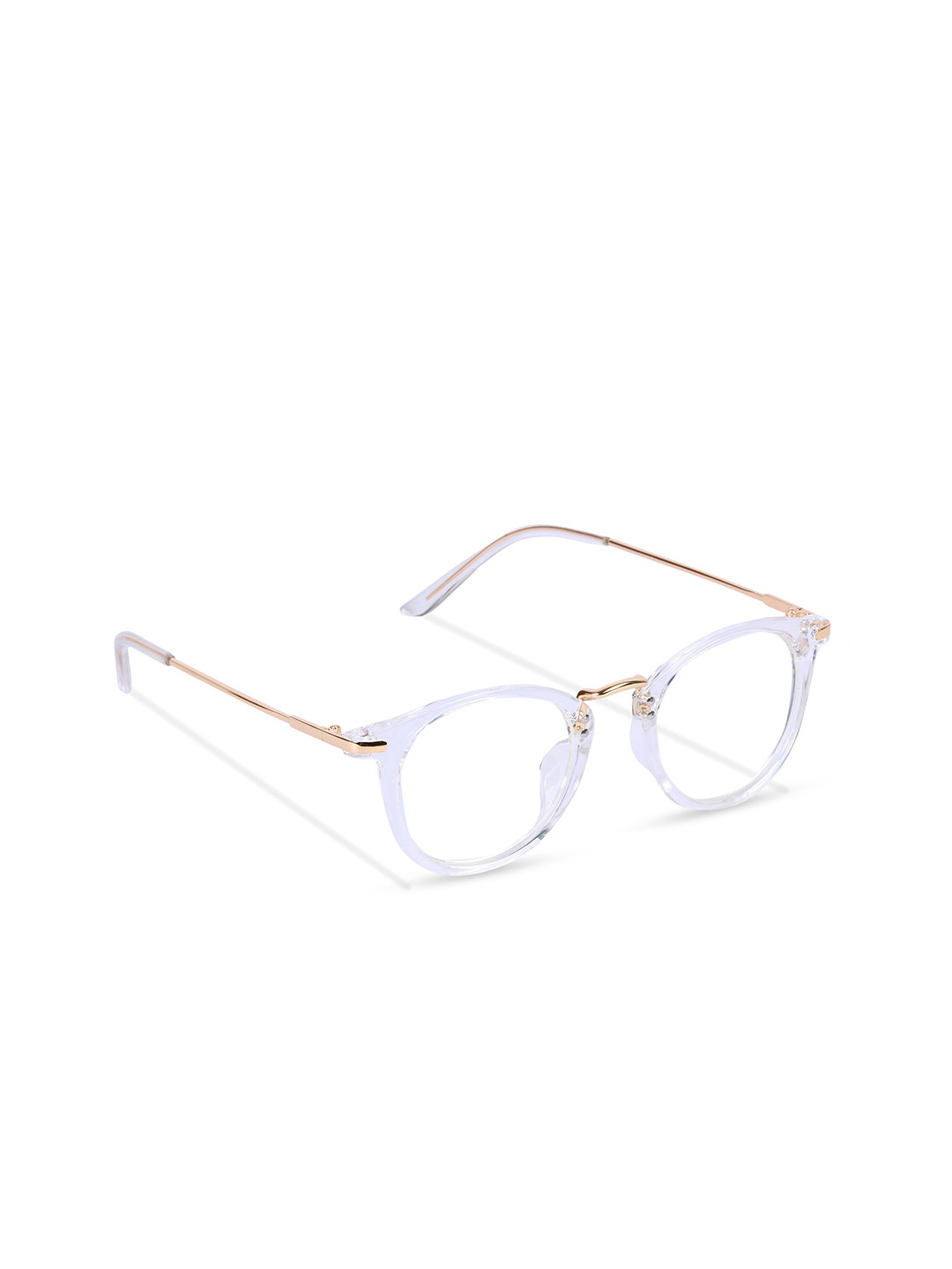

Freddy Unisex Clear Lens & White Round Sunglasses with UV Protected Lens, Transparent