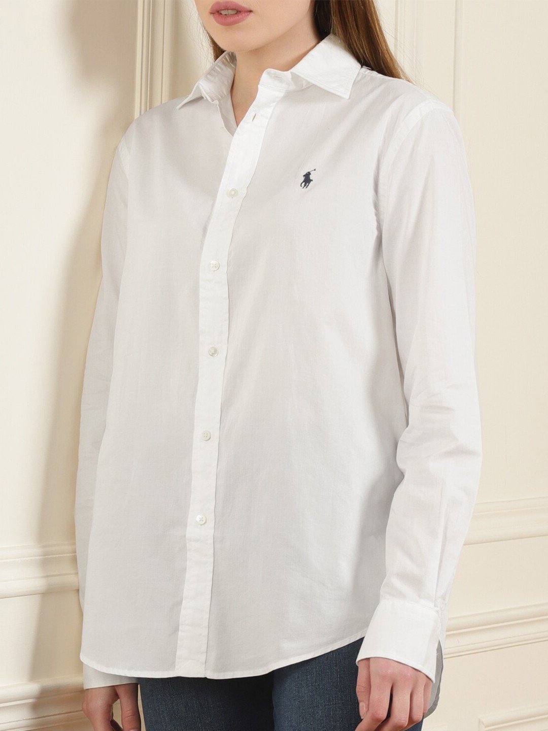

Polo Ralph Lauren Women White Solid Casual Shirt
