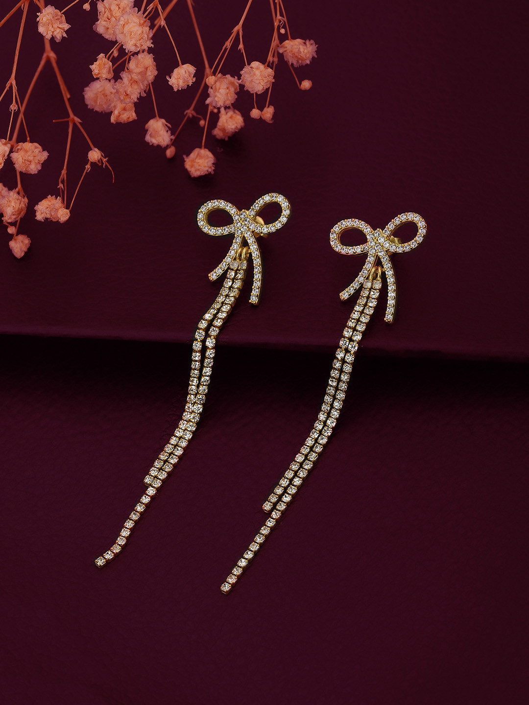 

Carlton London Gold-Toned Contemporary Drop Earrings