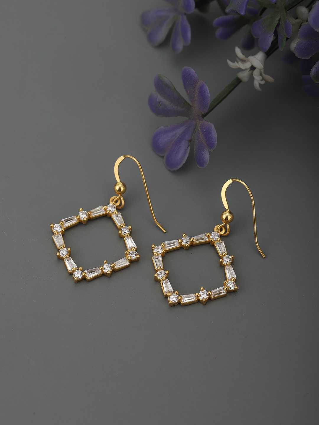 

Carlton London Gold-Toned Square Drop Earrings