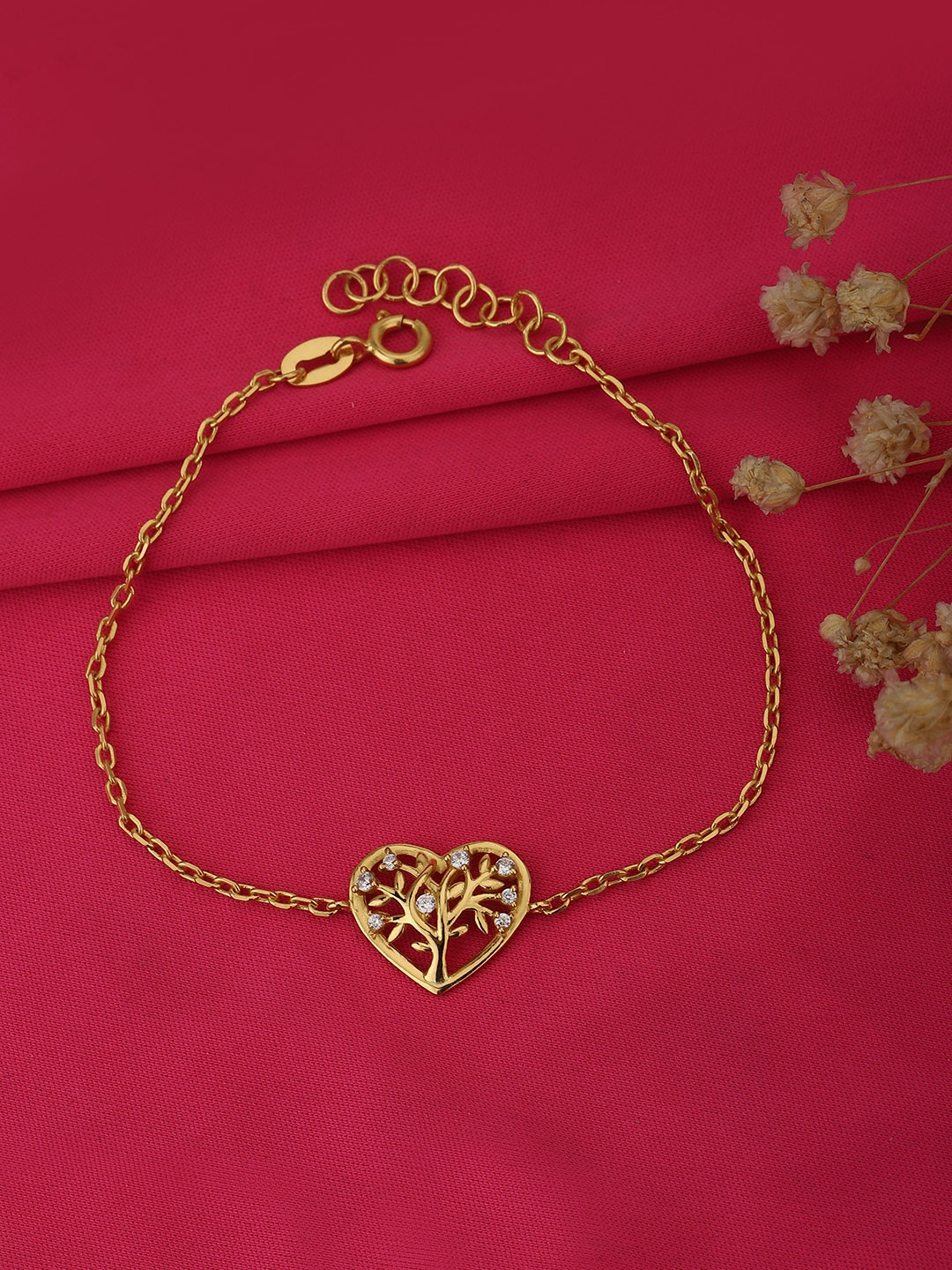 

Carlton London Gold-Plated White CZ Studded Handcrafted Bracelet
