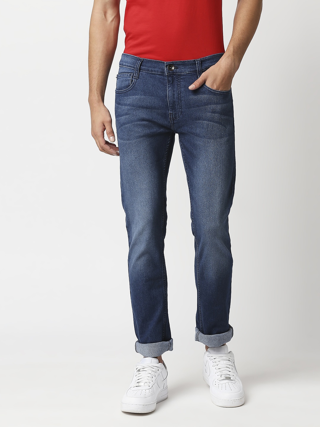 

Pepe Jeans Men Blue Vapour Slim Fit Heavy Fade Stretchable Jeans