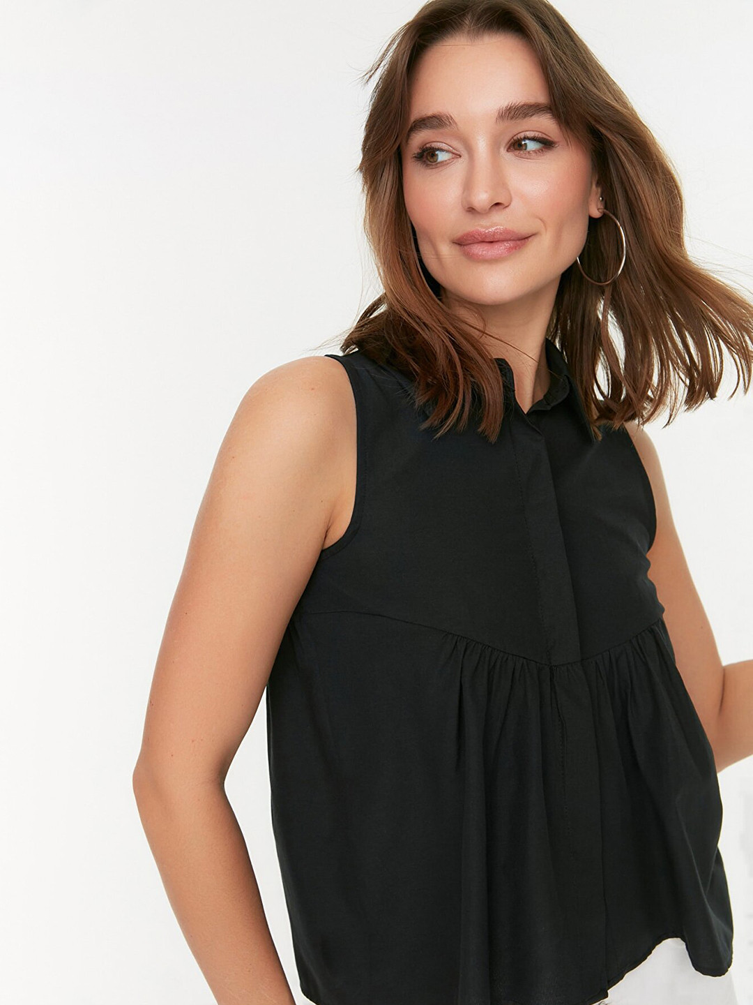 

Trendyol Women Black Solid Shirt Style Top
