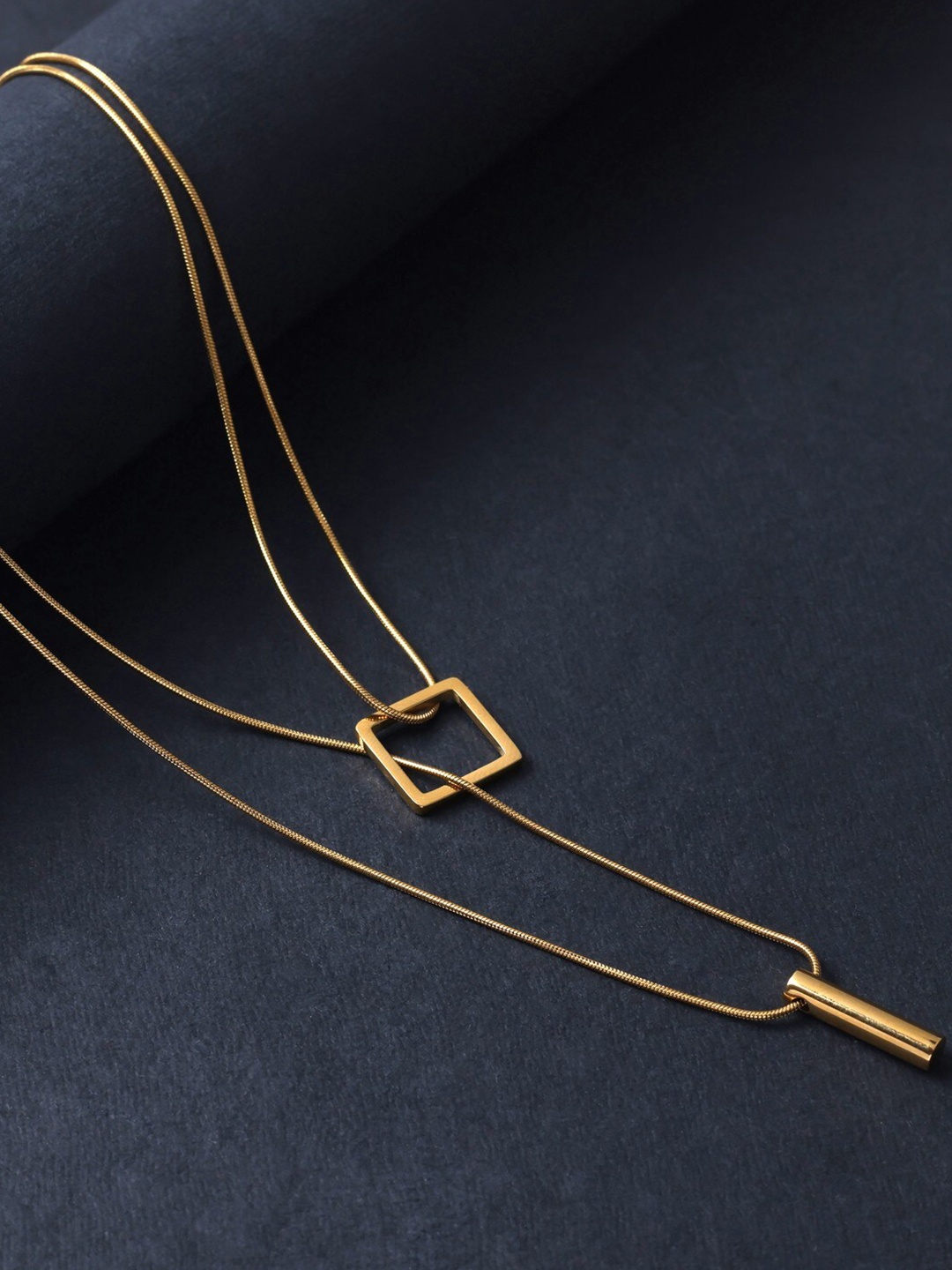 

anore 18K Gold-Plated Zirconia Studded Necklace